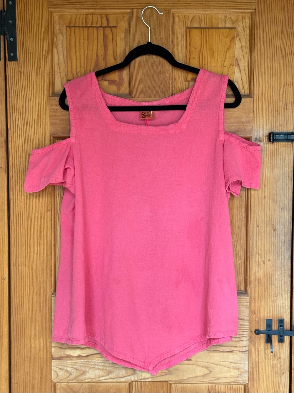 Oh My Gauze! 100% Cotton Pink Cold Shoulder Top Size 3